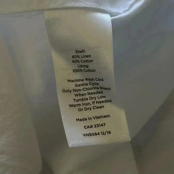 TALBOTS NWT Blue & White Striped Linen Cotton Blend Midi A-Line Skirt Size XLP - Picture 6 of 6